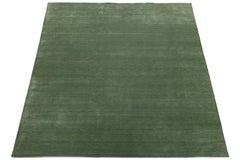 Apadana's Modern Gabbeh Hand-Loom Wool Area Rug In Emerald Moss