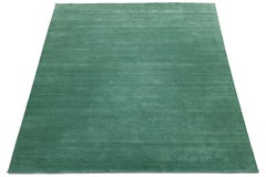 Apadana's Modern Gabbeh Hand-Loom Wool Area Rug In Jewel-Toned Green