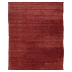 Apadana's Modern Gabbeh Hand-Loom Wool Area Rug In Red Burgundy