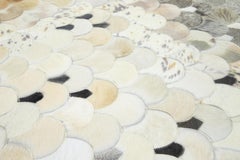 Apadana's Modern Genuine Argentine Cowhide Leather Custom Rug Fish Scale Design