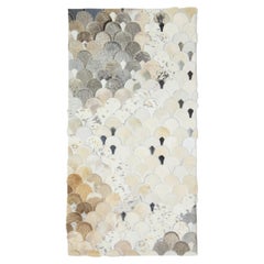 Apadana's Modern Genuine Argentine Cowhide Leather Custom Rug Fish Scale Design