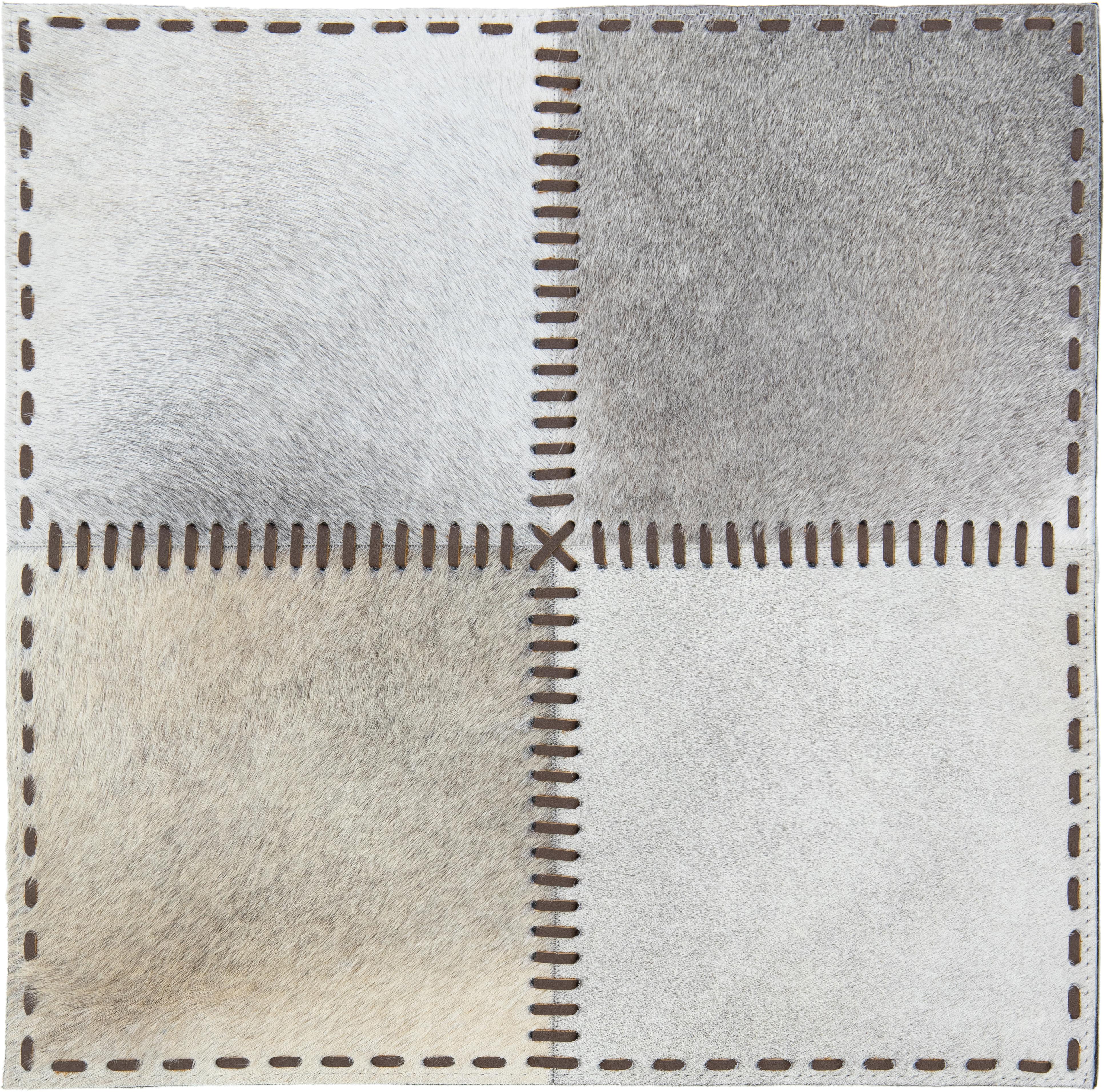 Hand-Crafted Apadana's Modern Genuine Cowhide Leather Custom Rug For Sale