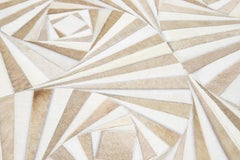Tapis personnalisé moderne en cuir de vache véritable d'Apadana Design géométrique