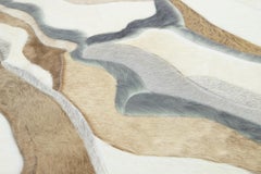 Apadana's Moderner echter echter, echter Rindsleder-Teppich in Erdtönen, maßgefertigt aus Rindsleder