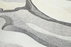 Tapis personnalisé moderne en cuir de vachette véritable d'Apadana dans les tons gris