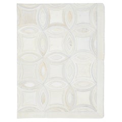 Tapis moderne sur mesure en cuir de vache véritable d'Apadana en ivoire