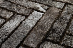 Apadana's Modern Genuine Sheep Leather Custom Rug in Brown