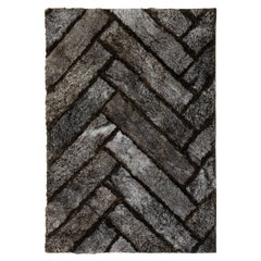 Moderner Teppich von Apadana aus echtem Schafsleder in Brown