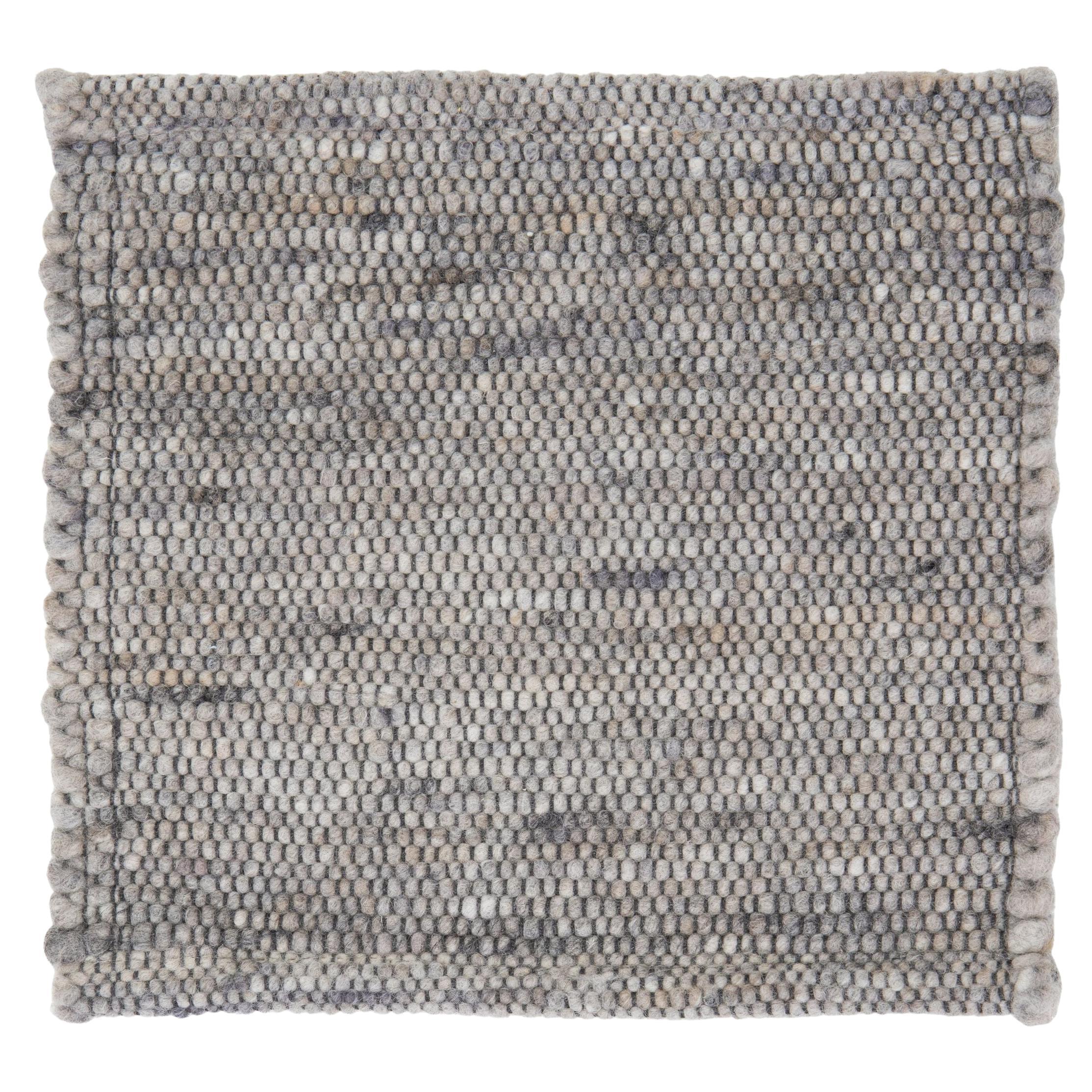 Apadana's Modern Gray Texture Designed Custom Wool Rug