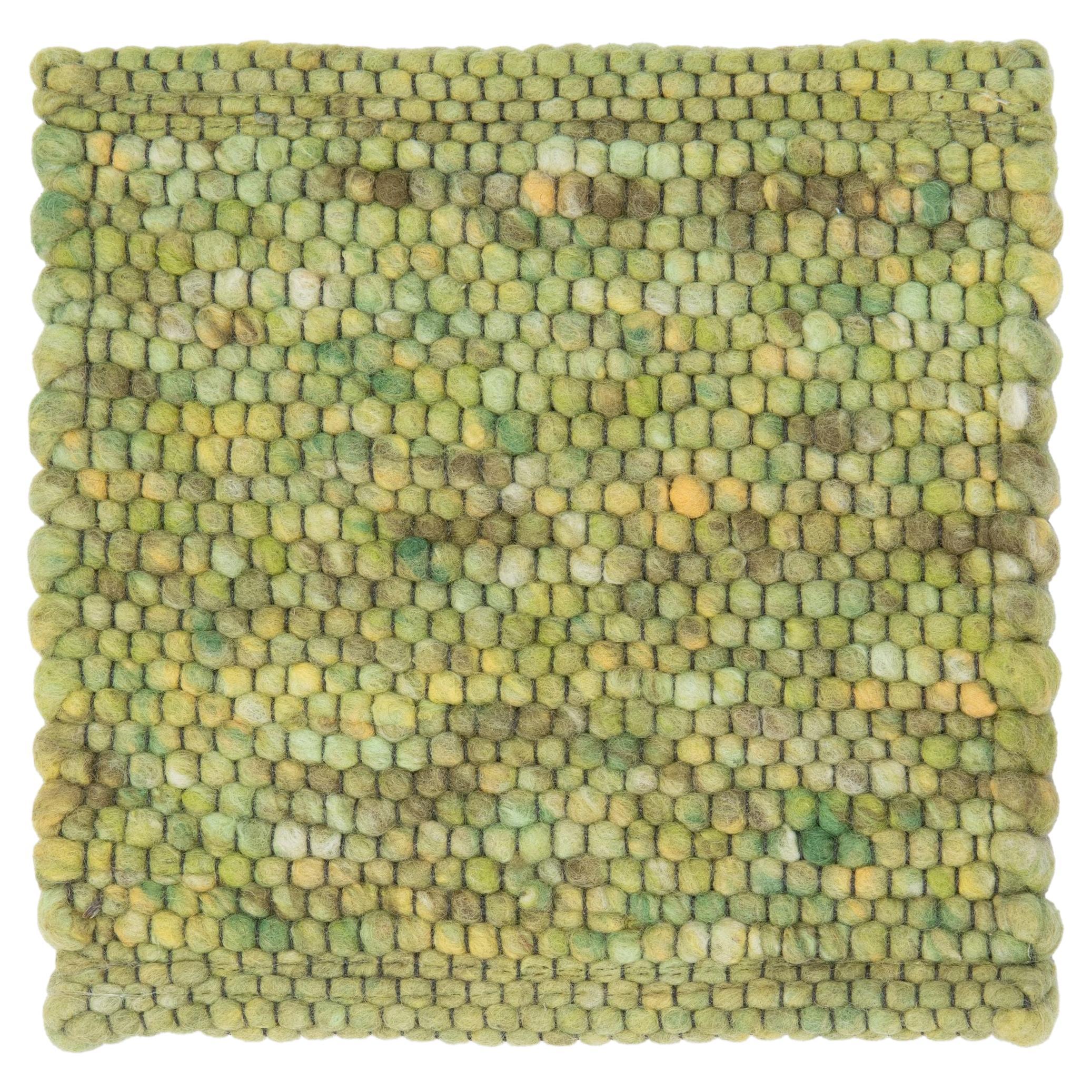 Apadana's Modern Green Texture Designed Custom Wool Rug