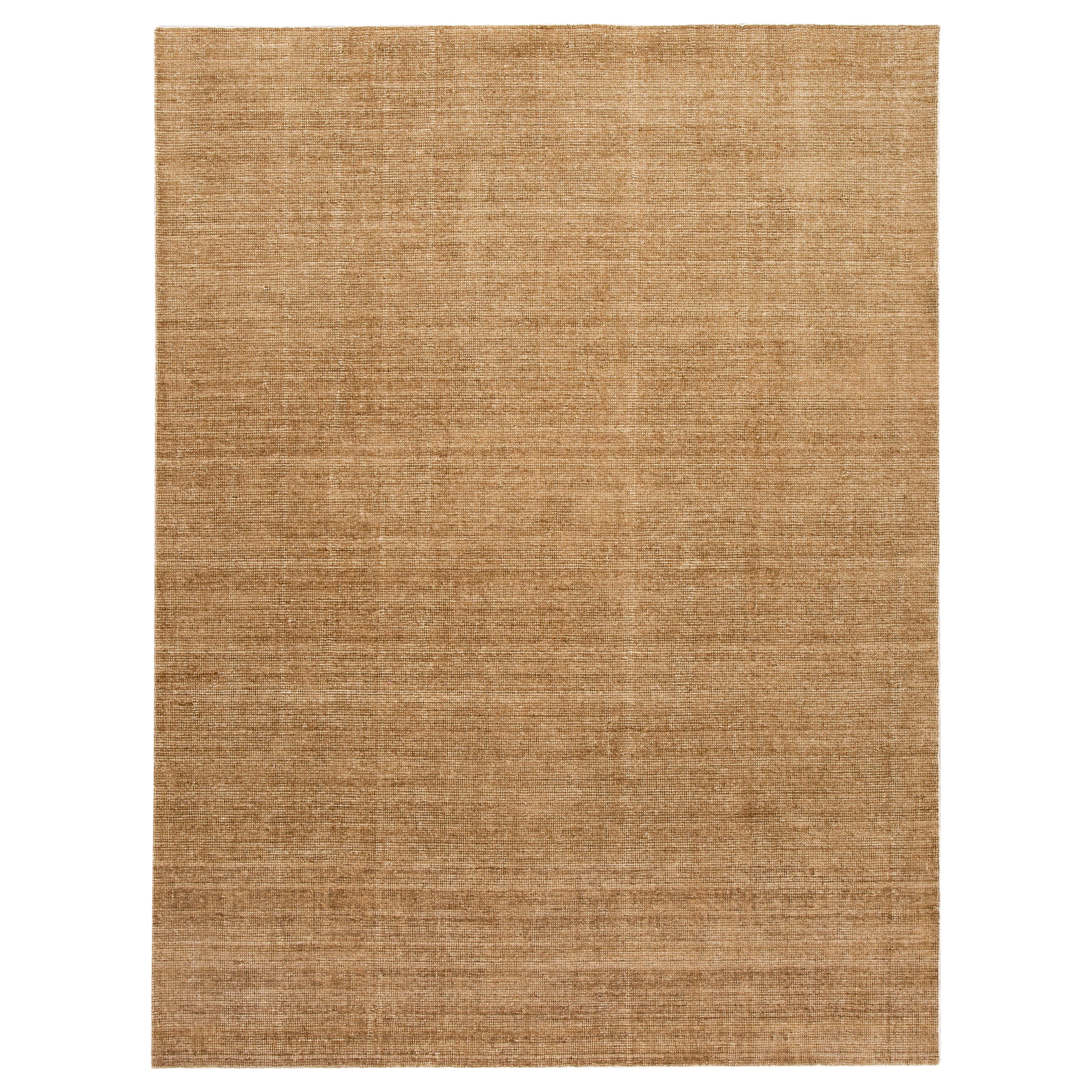 Tapis indien moderne Apadana en laine taillée et coupée à la main en brun clair en vente