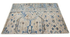 Apadana's Modern Mahal Style Handmade Beige Custom Wool Rug