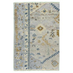 Apadana's Modern Mahal Style Handmade Beige/Gray Custom Wool Rug