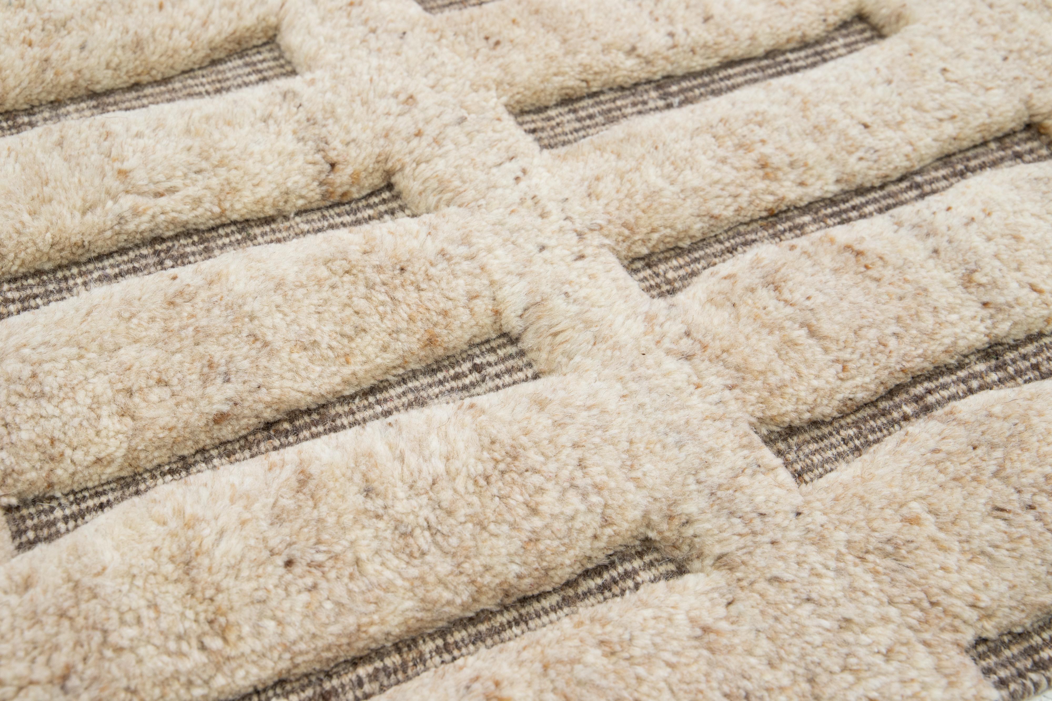 Indian Apadana's Modern Moroccan Handmade Custom Wool Rug For Sale
