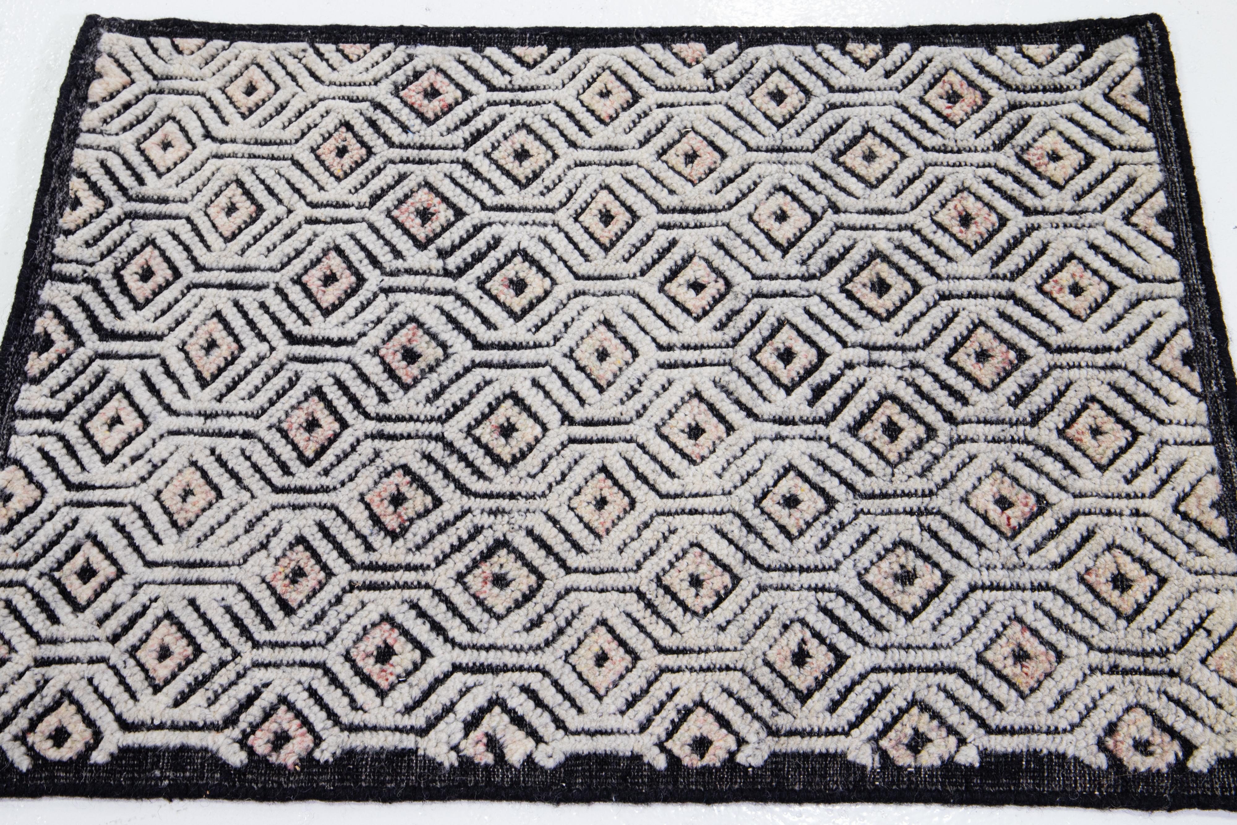 Indian Apadana's Modern Moroccan Handmade Custom Wool Rug For Sale