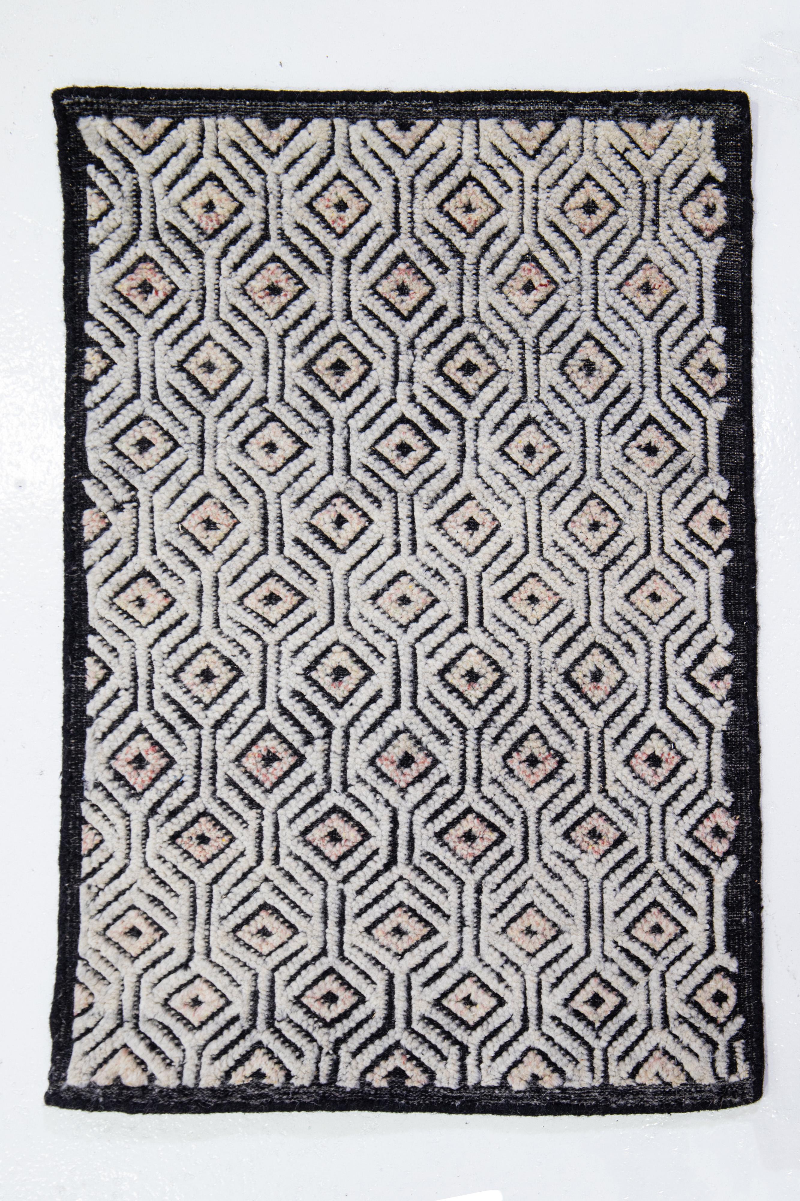Apadana's Modern Moroccan Handmade Custom Wool Rug In New Condition For Sale In Norwalk, CT