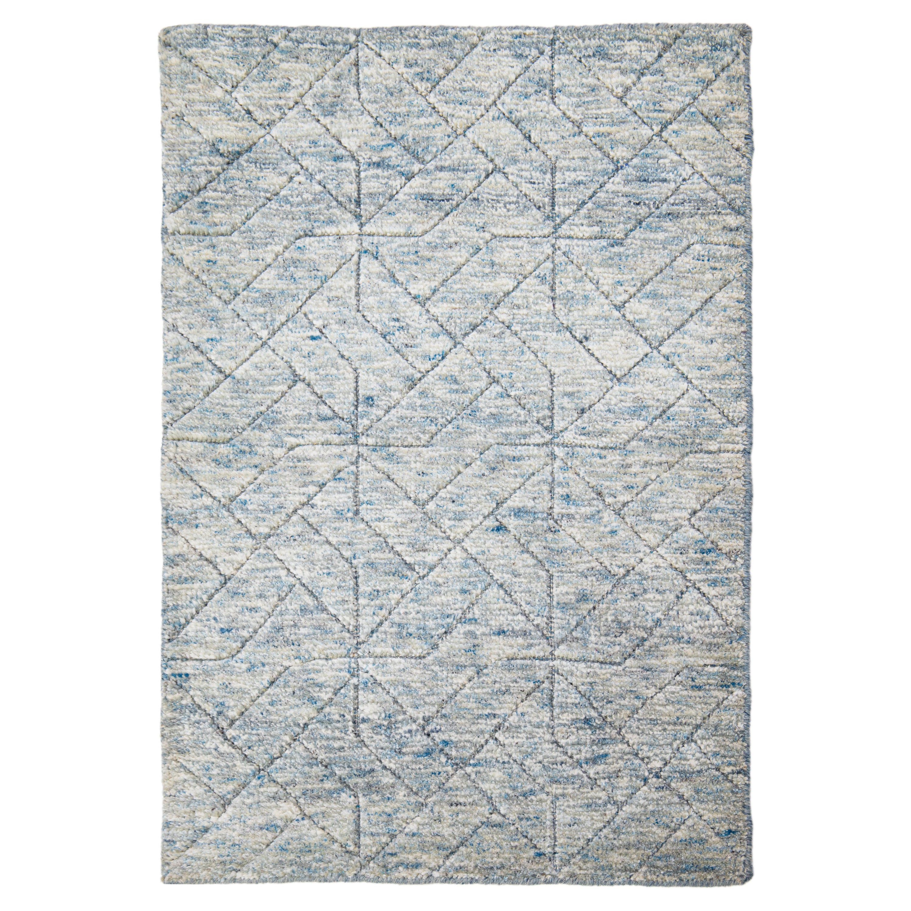 Apadana's Modern Moroccan Handmade Custom Wool Rug