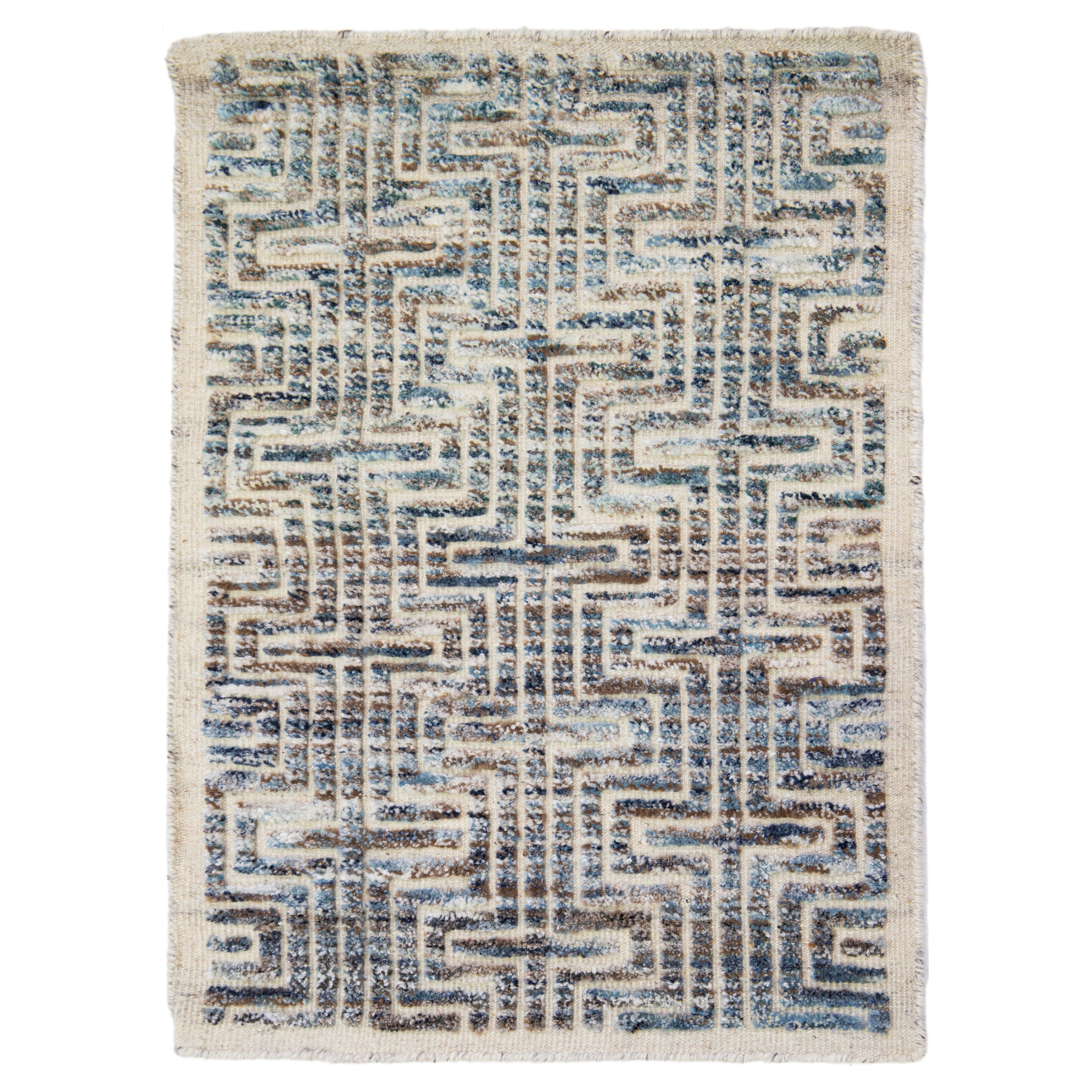 Apadana's Modern Moroccan Handmade Custom Wool Rug