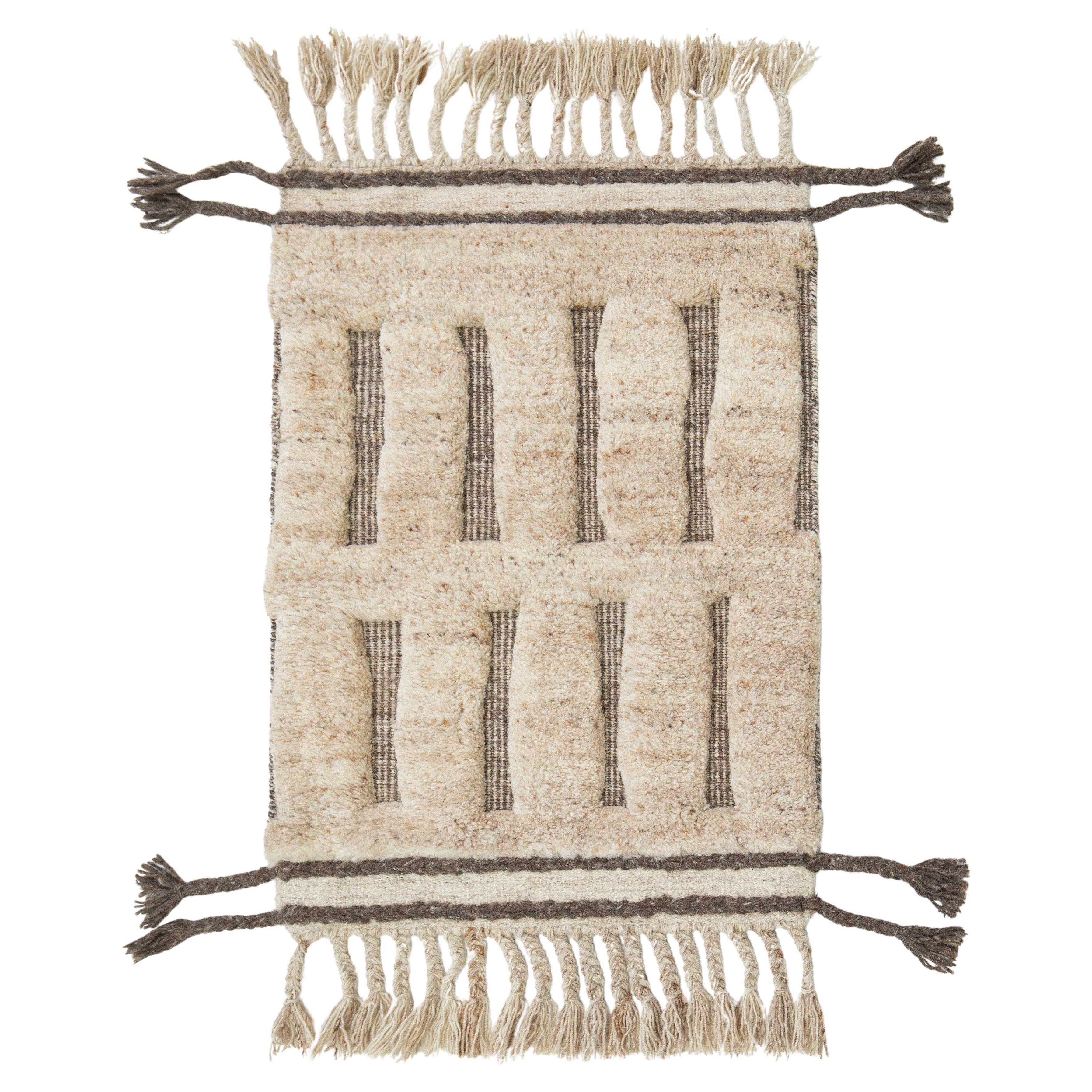 Apadana's Modern Moroccan Handmade Custom Wool Rug