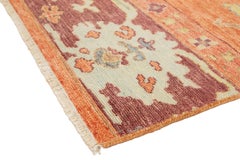 Apadana's Modern Orange Turkish Oushak Wool Custom Rug