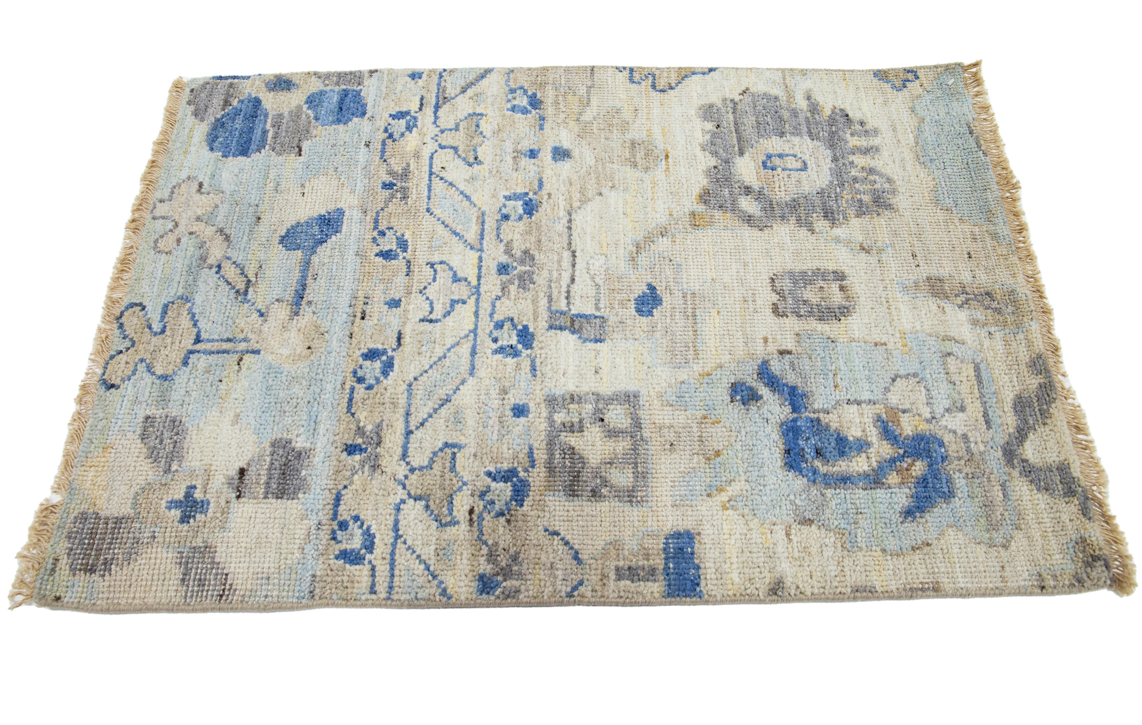 Apadana's Samsun Collection custom wool rug. Custom sizes and colors made-to-order. 

Material: 100% Wool 
Techniques: Hand-knotted
Style: Modern Oushak 
Lead time: Approx. 15-16 wks available 
Colors: As shown, other custom colors are available.