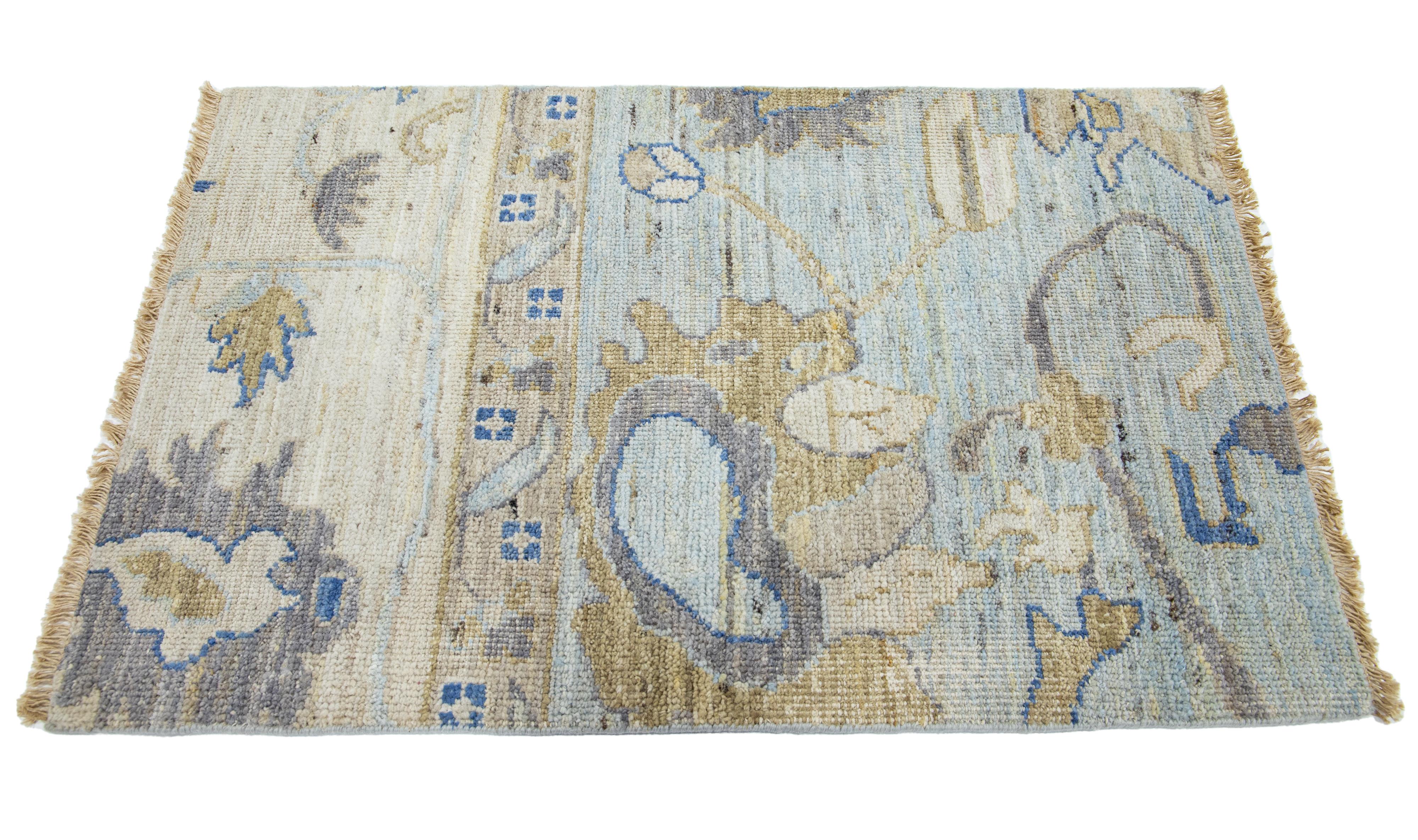 Apadana's Samsun Collection custom wool rug. Custom sizes and colors made-to-order. 

Material: 100% Wool 
Techniques: Hand-knotted
Style: Modern Oushak 
Lead time: Approx. 15-16 wks available 
Colors: As shown, other custom colors are available.