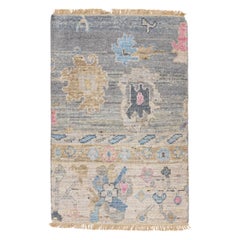 Apadana's Modern Oushak Style Handmade Multicolor Custom Wool Rug