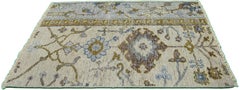 Apadana's Modern Tabriz Style Handmade Beige Custom Wool Rug
