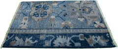 Apadana's Modern Tabriz Style Handmade Blue Custom Wool Rug