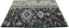 Apadana's Modern Tabriz Style Handmade Charcoal Custom Wool Rug