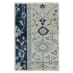 Alfombra moderna de lana hecha a mano de estilo Tabriz gris/azul personalizada de Apadana