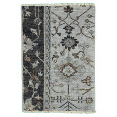 Alfombra moderna de lana hecha a mano de estilo Tabriz gris/carbón de Apadana