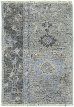 Apadana's Modern Tabriz Style Handmade Gray Custom Wool Rug