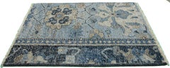 Apadana's Modern Tabriz Style Handmade Light Blue Custom Wool Rug