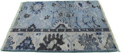 Apadana's Modern Tabriz Style Handmade Light Blue Custom Wool Rug