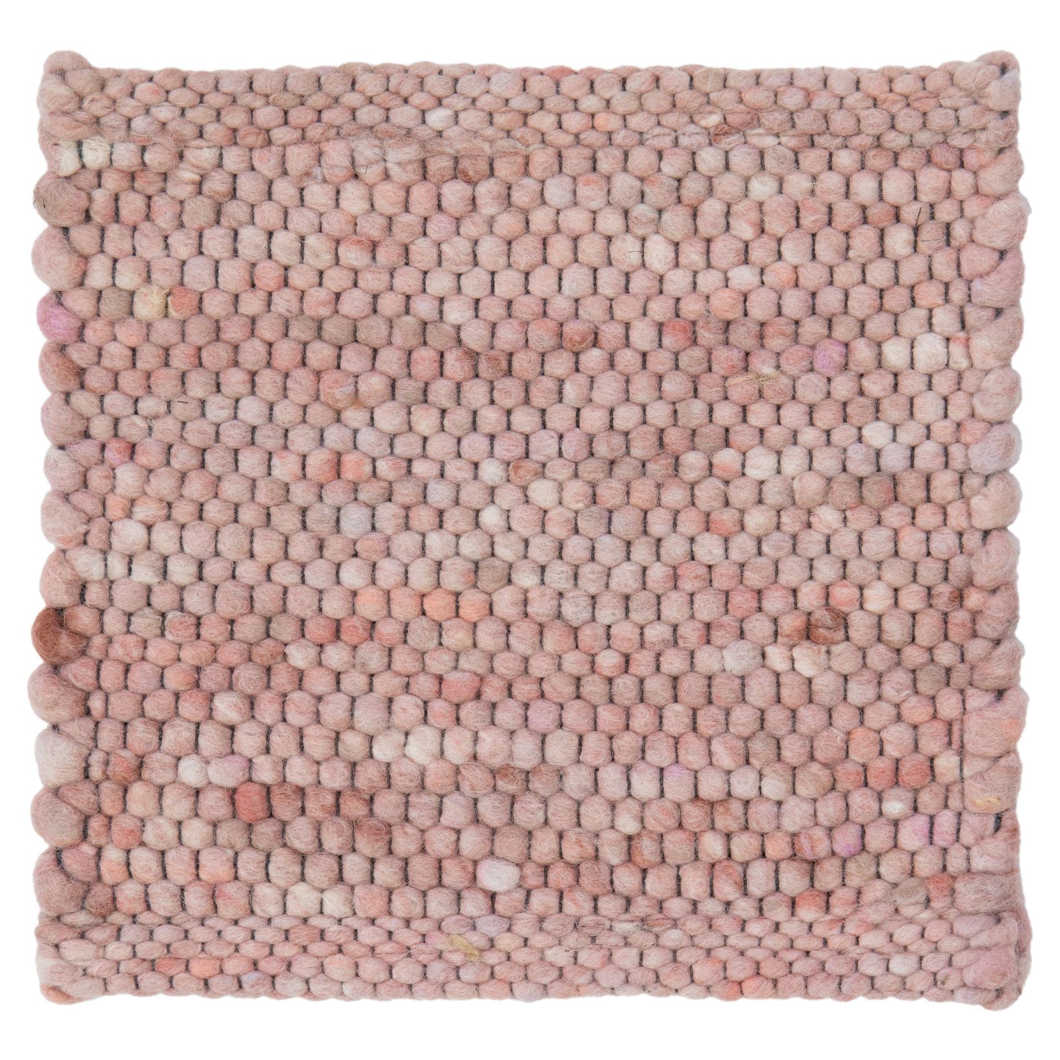 Tappeto in lana personalizzato con texture moderna di Apadana in rosa chiaro in vendita