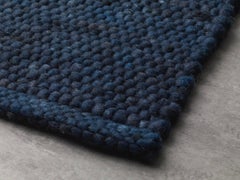 Apadana's Modern Texture Designed Custom Wool Rug In Navy Blue