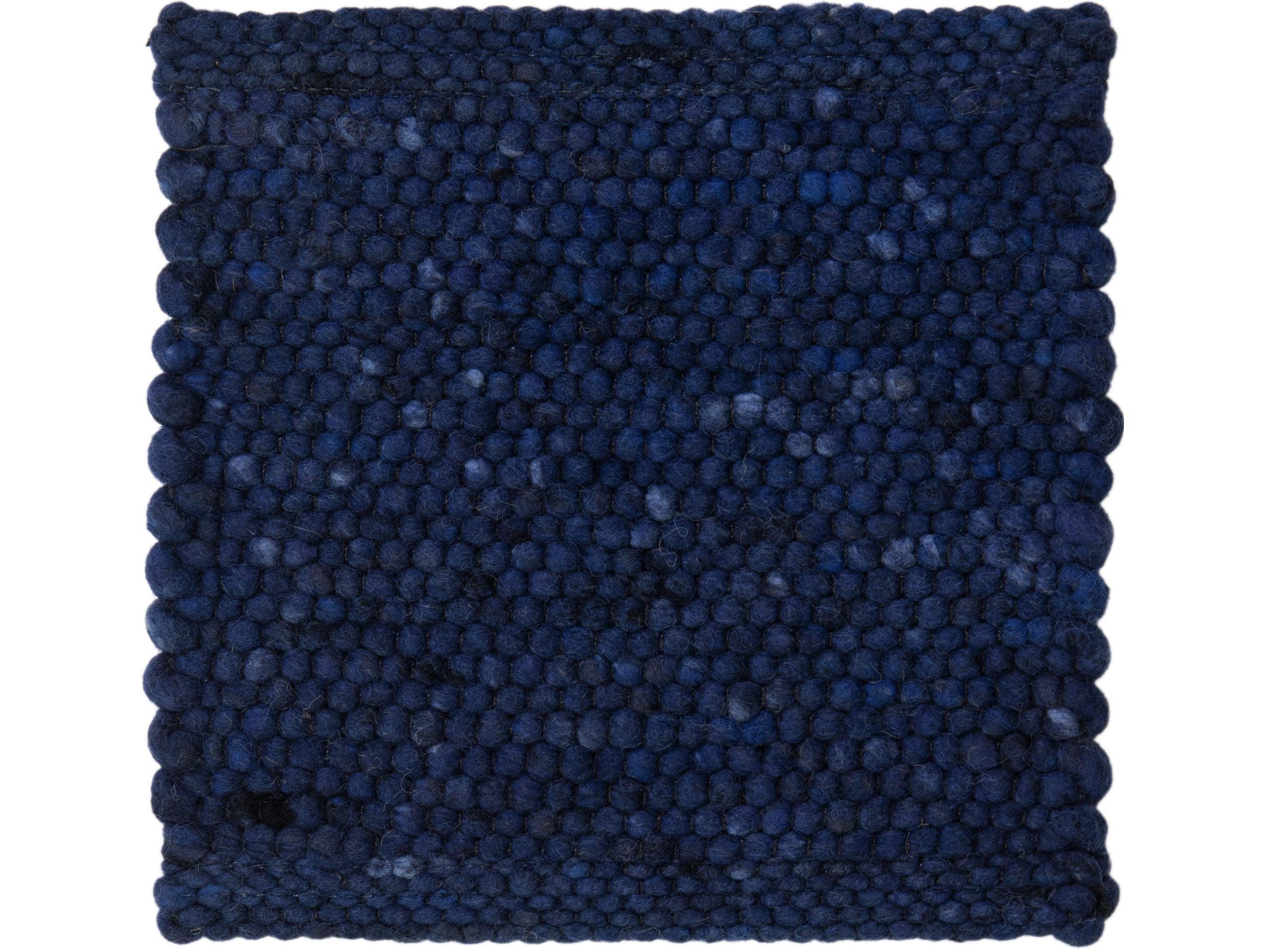 Indian Apadana's Modern Texture Designed Custom Wool Rug In Navy Blue For Sale