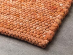 Apadana's Modern Texture Designed Custom Wool Rug In Orange