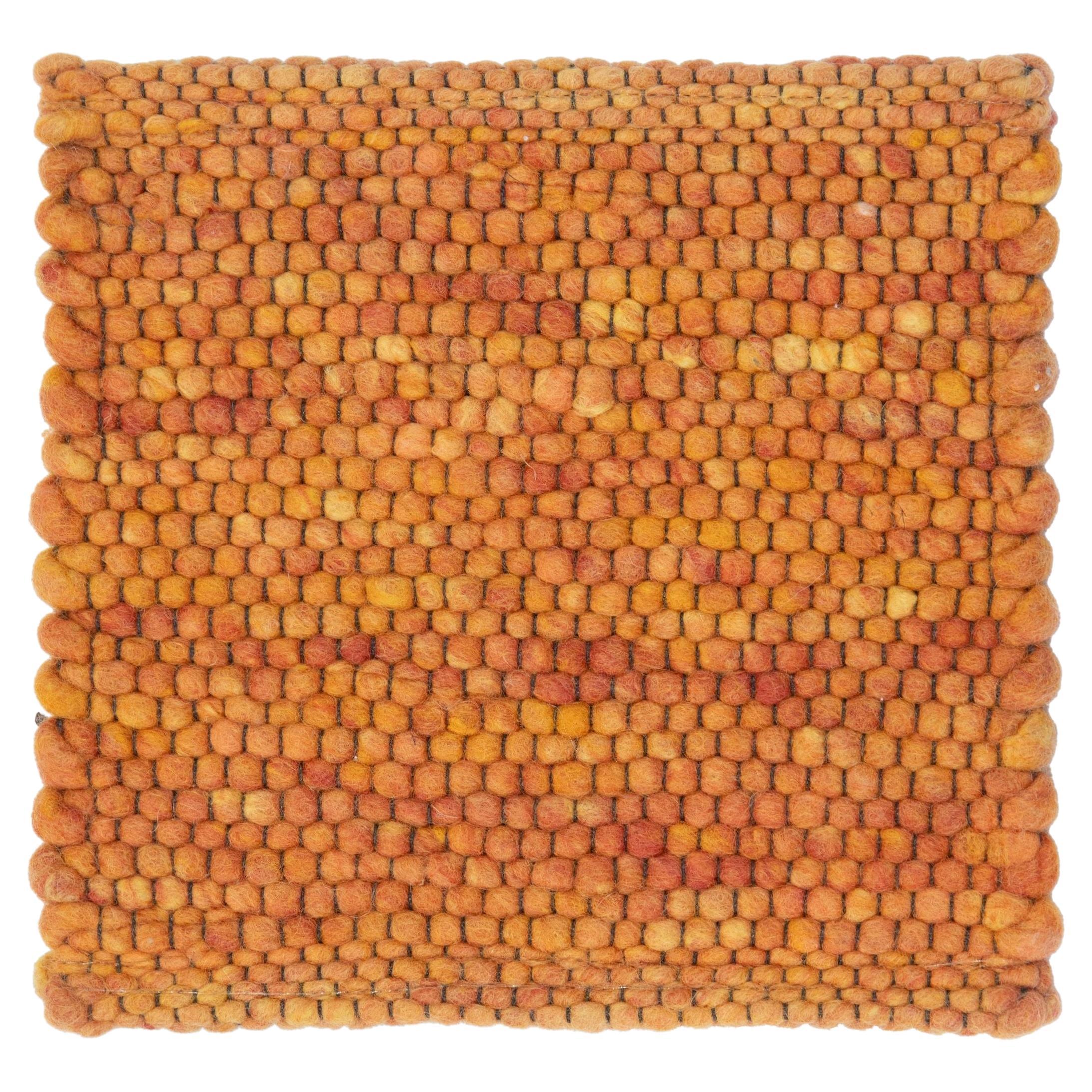 Apadana's Modern Texture Designed Custom Wool Rug In Orange