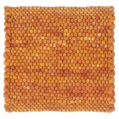 Apadana's Modern Texture Designed Custom Wool Rug In Orange