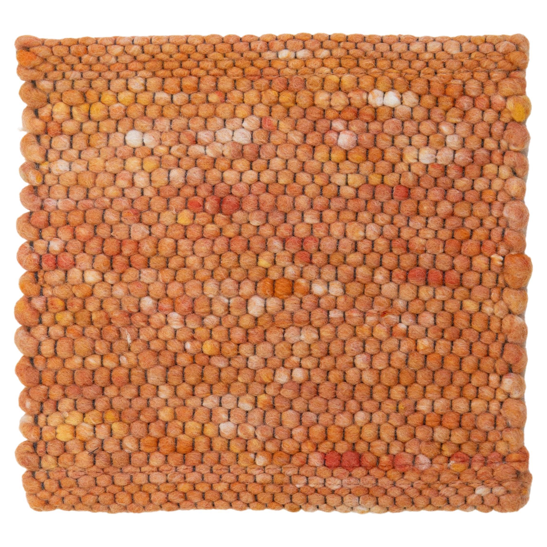 Apadana's Modern Texture Designed Custom Wool Rug In Orange im Angebot