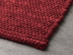 Apadana's Modern Texture Designed Custom Wool Rug In Red