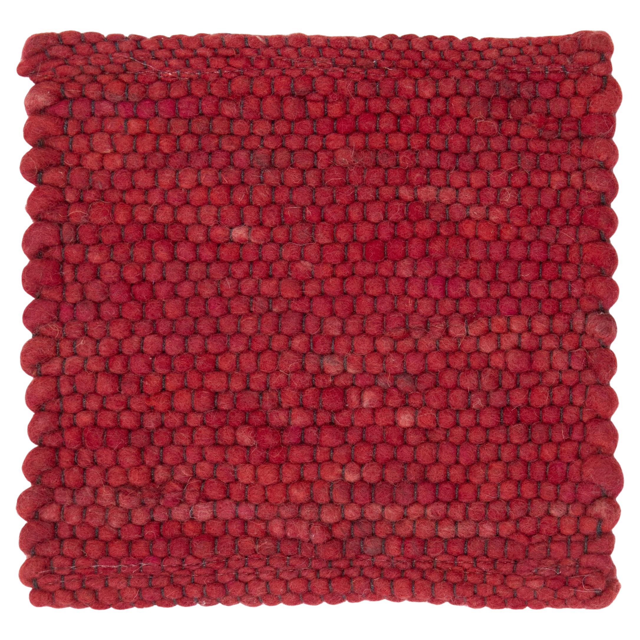 Apadana's Modern Texture Designed Custom Wool Rug In Red im Angebot