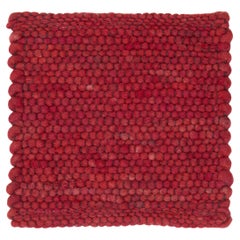 Apadana's Modern Texture Designed Custom Wool Rug In Red