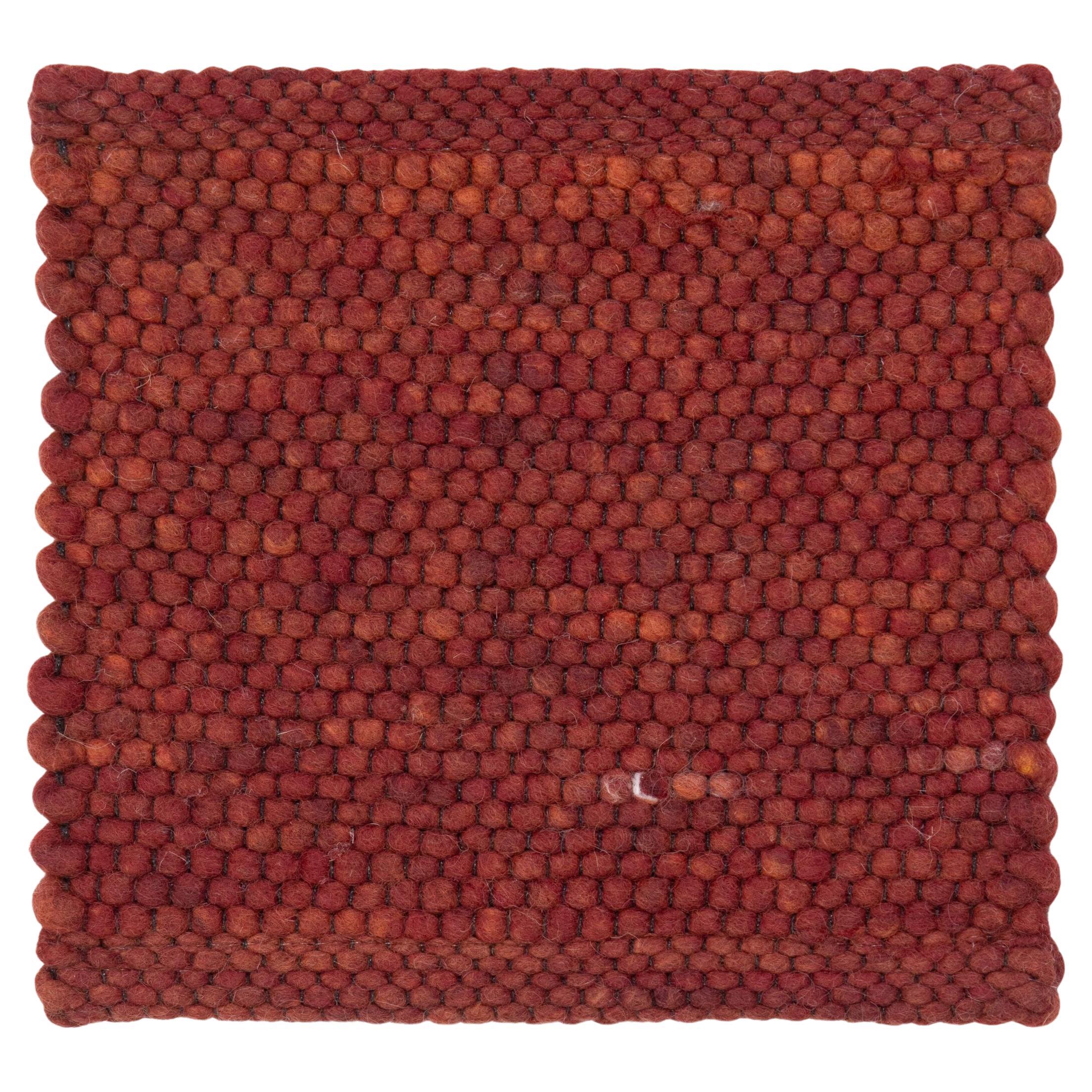 Apadana's Modern Texture Designed Custom Wool Rug In Red