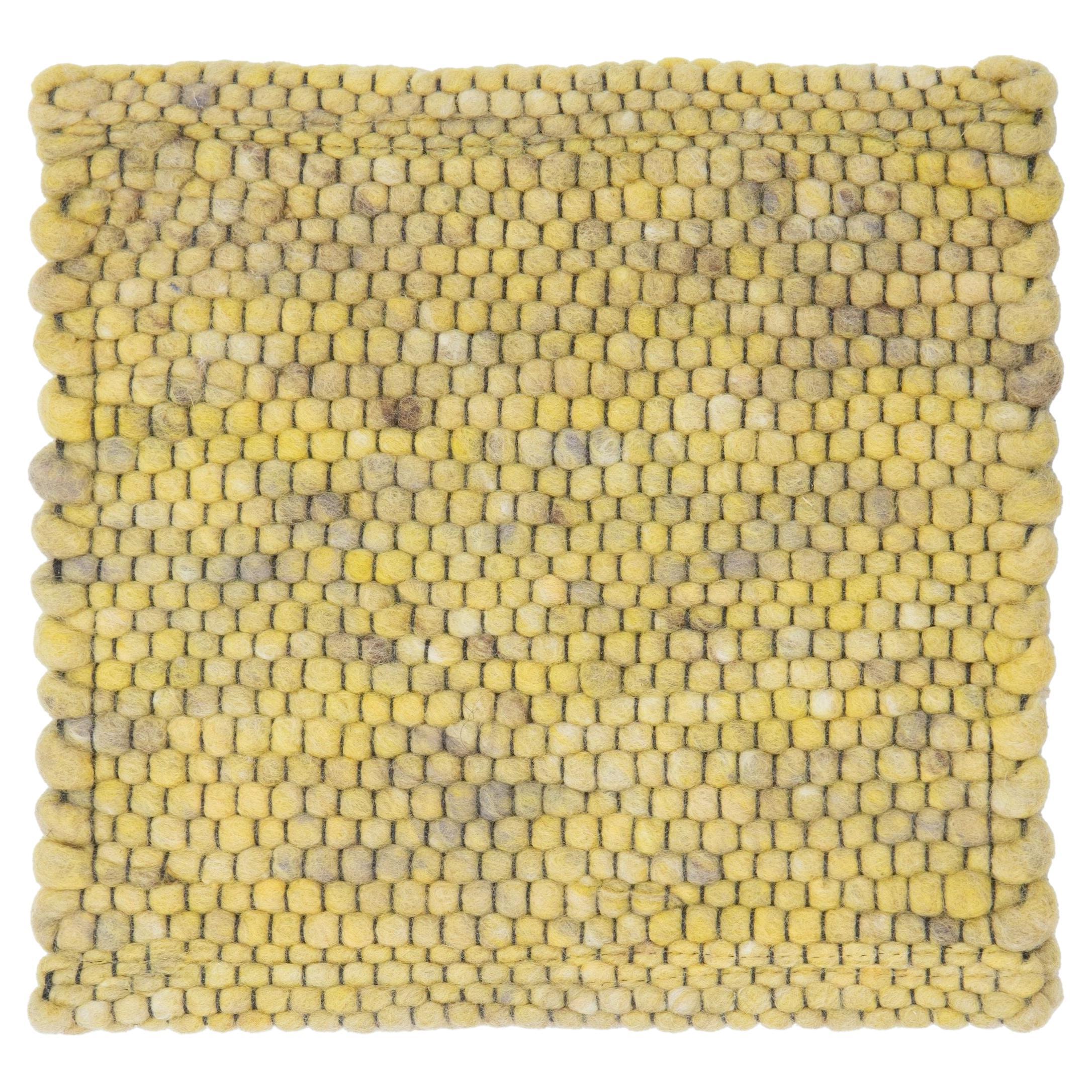 Apadana's Modern Texture Designed Custom Wool Rug In Yellow im Angebot