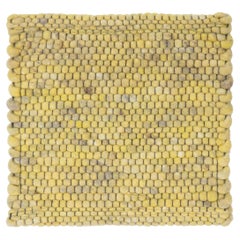 Apadana's Modern Texture Designed Custom Wool Rug In Yellow