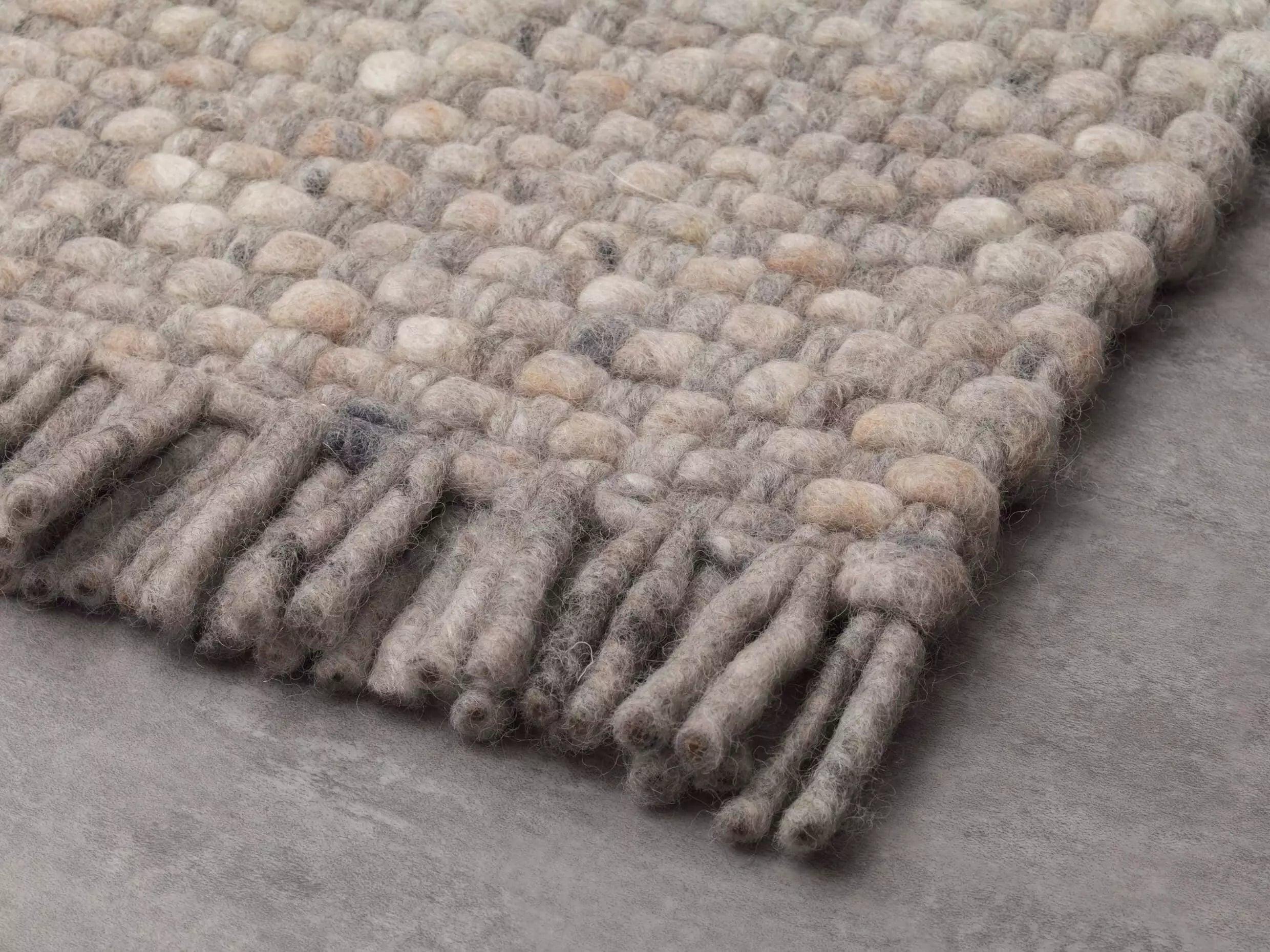 Hand-Knotted Apadana's Modern Texture Designed Custom Wool Rug With Fringes For Sale