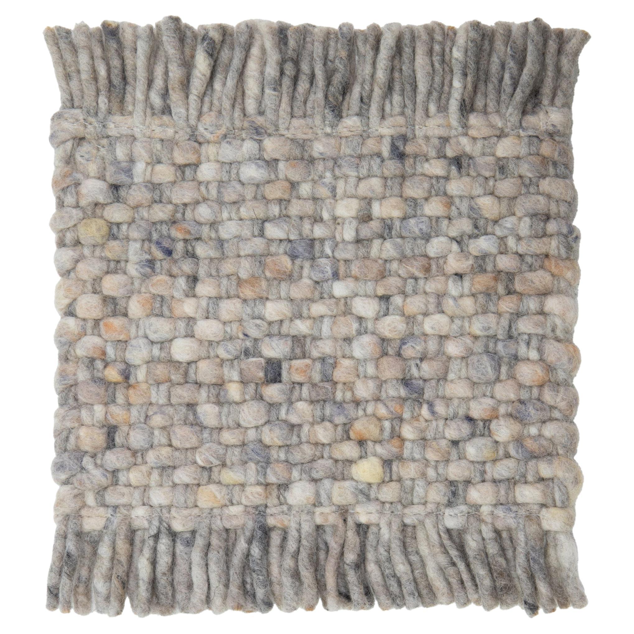 Apadana's Modern Texture Designed Custom Wool Rug With Fringes